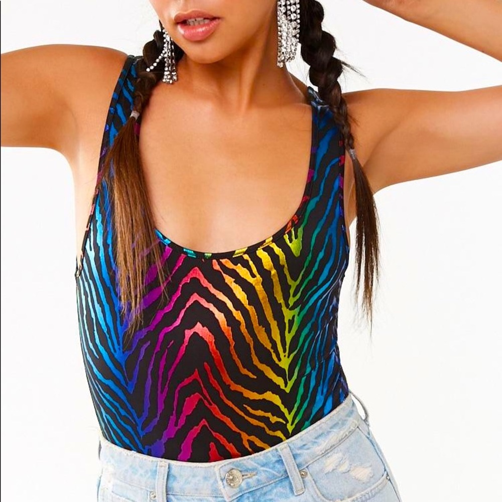 2/$25 Rainbow Metallic Zebra Bodysuit 🌈🦓⚡️